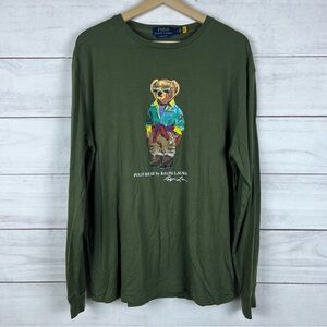 Polo Ralph Lauren Mens Classic Fit Polo Bear T-Shirt Dark Sage Green Mens Medium